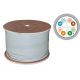F/UTP category 6 cable, telecommunications, LSOH, B2ca "FireHardy" 4x2x23 AWG, 1Gb/s (10Gb/s up to 55m), 450 MHz, 25-year warranty, INTERTEK ETL certified, gray, 500m - ALANTEC