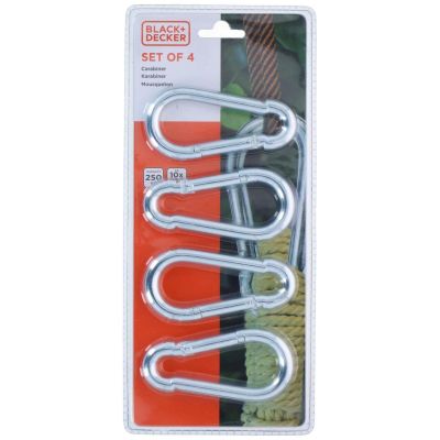 13. STEEL CARABINER 4 PCS BLACK + DECKER