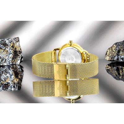 8. Giewont Sapphire Gold Black Women's Watch GW4130-B3