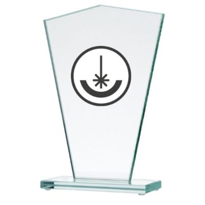 Engraved glass trophy
