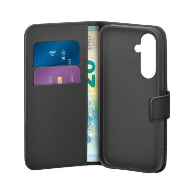 2. Puro Booklet Case with Flip and Wallet for Samsung Galaxy S25 - Black