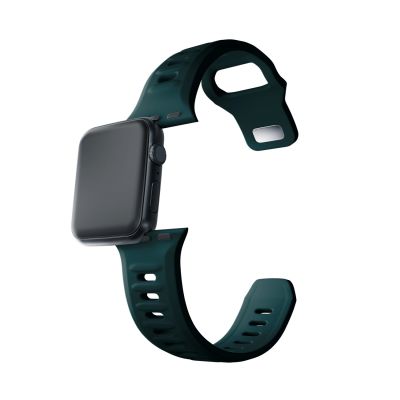 12. 3mk Silicone Watch Strap for Apple Watch 42 / 44 / 45 / 49 mm - green