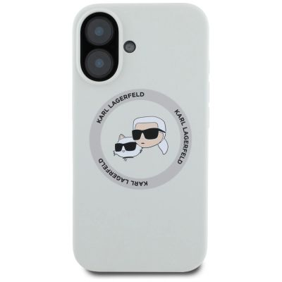 3. Karl Lagerfeld Silicone Double Heads And Circle MagSafe case for iPhone 16 beige