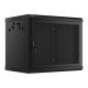 12. WALL-HUNG RACK CABINET 19" 9U 600X450 BLACK PERFORATED DOOR LANBERG (FLAT PACK)