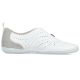 2. Women's leather openwork slip-on shoes, white Rieker 43663-80