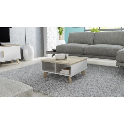 LOTTA 60 coffee table, white + sonoma oak