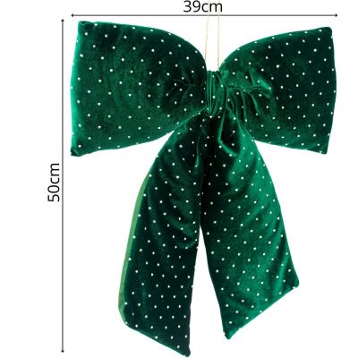 17. GREEN DECORATIVE BOW 39x50CM MICA