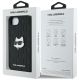 8. Karl Lagerfeld Monogram Choupette Head Pin iPhone 16e Case - Black