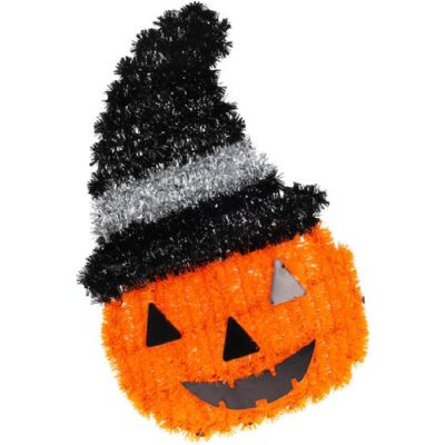 4. DECORATIVE PUMPKIN FIGURINE 35CM HALLOWEEN WHITE STRIP