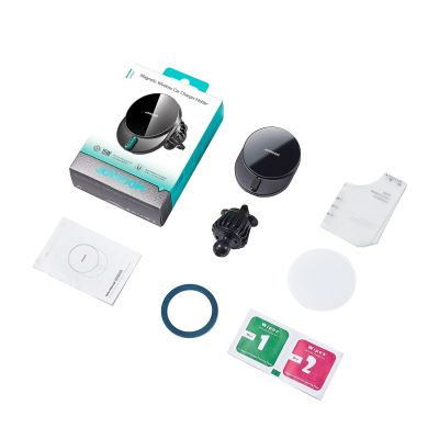 11. Joyroom JR-ZS409 magnetic holder with 15W inductive charger for car air vent - black