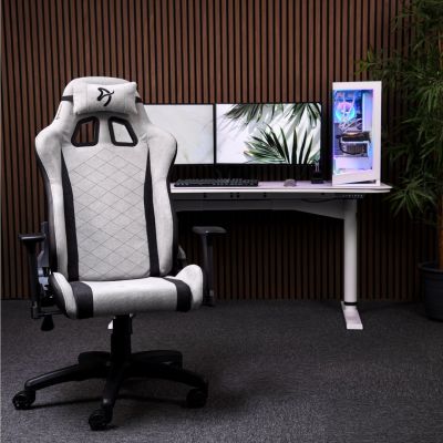 21. Arozzi Soft Fabric | Gaming Chair | Avanti SoftFabric | Light Pilkas Console Gaming Chair Upholstered Seat