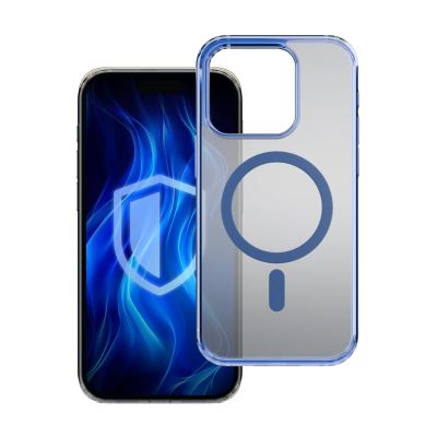 5. 3mk Frosty MagCase Blue Case for Apple iPhone 16 Pro Max - Transparent