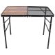 13. FOLDABLE CAMPING TABLE 90X60X36-68CM STEEL MESH WOOD