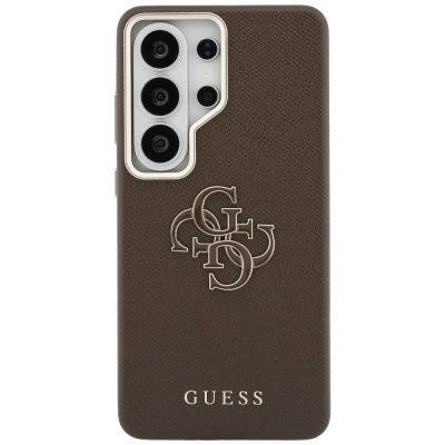 3. Guess Grained Big 4G Metal Logo Case for Samsung Galaxy S26 Ultra - Brown