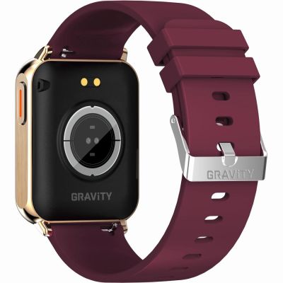 11. Smartwatch Gravity Rose Gold Burgundy 2 Straps GT17-6