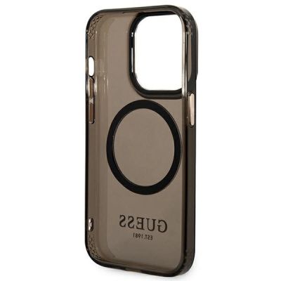 7. Guess GUHMP14LHTCMK iPhone 14 Pro 6.1" black/black hard case Gold Outline Translucent MagSafe