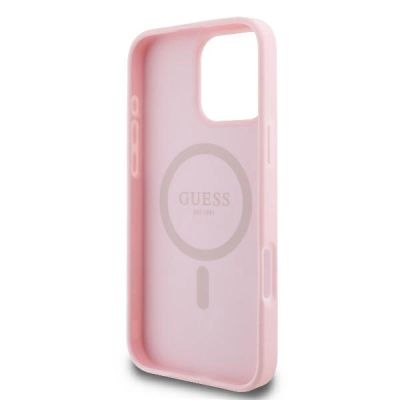 7. Guess Peony Script Logo MagSafe Case for iPhone 16 Pro - Pink
