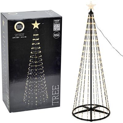 DECORATIVE CHRISTMAS TREE 370LED SUPER WARM WHITE 210CM BLACK