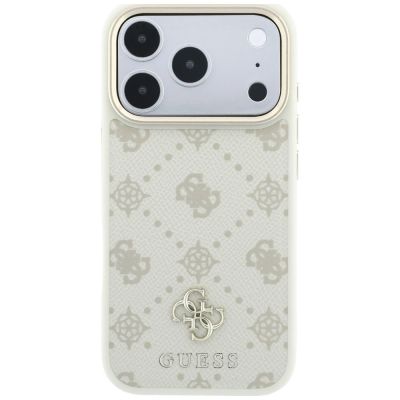 3. Guess Peony 4G Small Logo MagSafe Case for iPhone 17 Pro Max / 18 Pro Max - Beige