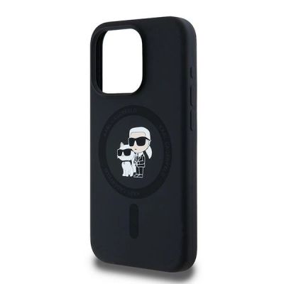 6. Karl Lagerfeld Silicone Karl&Choupette MagSafe case for iPhone 15 Pro - black