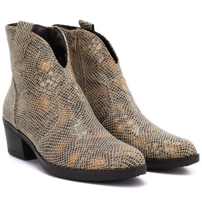 9. Women's cowboy boots snake gold M.Daszyński MR2382