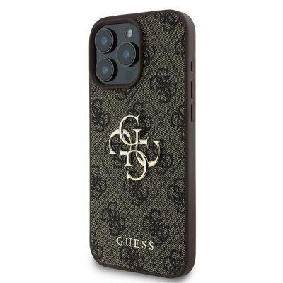 2. Guess 4G Big Logo Case for iPhone 16 Pro - Brown