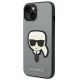 2. Karl Lagerfeld Saffiano Karl's Head Patch case for iPhone 14 - silver