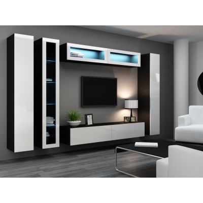 8. VIGO full display cabinet '180' 180/40/30 black/white half