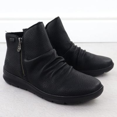 13. Women’s Black Waterproof Leather Ankle Boots – Rieker Z0056-00