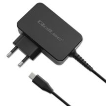 QOLTEC GaN POWER PRO Charger | 1x USB-C | 65 W | 5–20 V | 3–3.25 A | BLACK