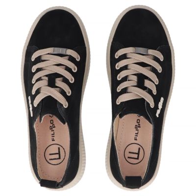 5. Leather platform sneakers black Filippo DP6122