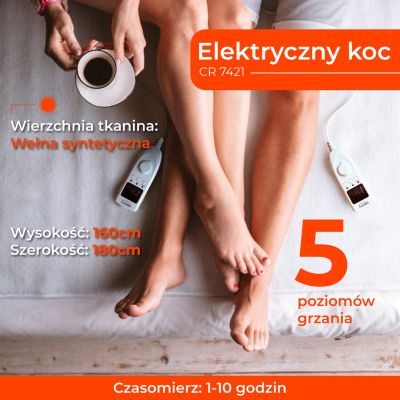 7. Electric blanket-pad with timer Adler Adler CR 7421 (1600mm / 1800mm)