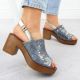 25. Women’s Denim Block-Heel Sandals with Gold-Tone Details M.Daszyński MR23126-7