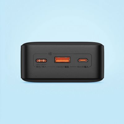 21. Baseus Airpow Fast Charge 20W 30000mAh Power Bank with USB-C - USB-C 30cm Cable - Black