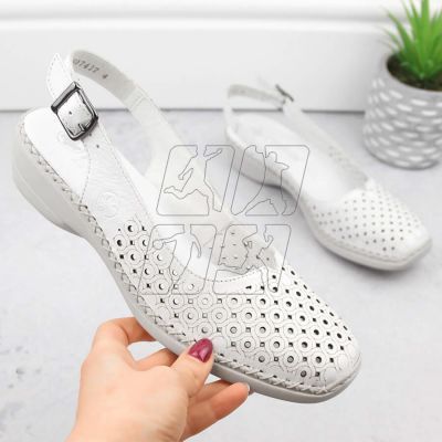 15. Comfortable leather sandals Rieker W RKR665 white