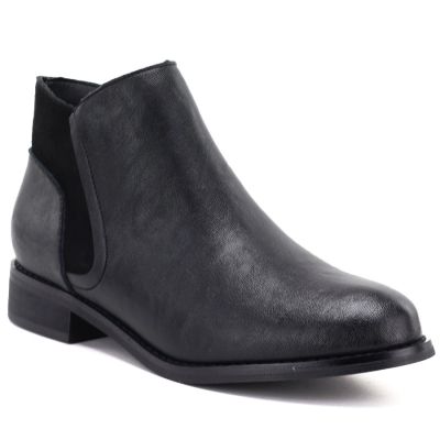 Women’s black lined leather ankle boots M.Daszyński SFY2648-1