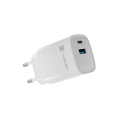 8. NATEC CHARGER RIBERA GAN 1X USB-A + 1X USB-C 30W WHITE NUC-2140