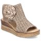 Women's comfortable wedge platform sandals, beige, Rieker 63791-60