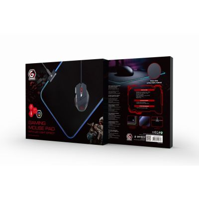 8. GEMBIRD GAMING MOUSE PAD, WITH LED LIGHT EFFECT, BLACK, SIZE - L