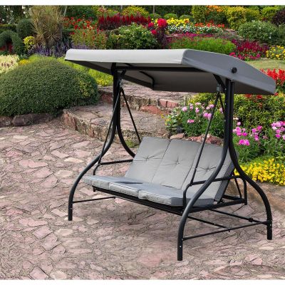 9. NINA GARDEN AND BALCONY SWING 3-SEAT GRAY