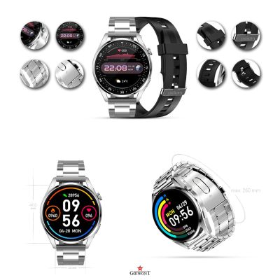 2. GIEWONT Vertex SmartCall GW450-4 Silver/Carbon Silicone smartwatch