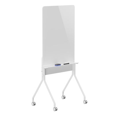 ERGO OFFICE MOBILE DRY-ERASE BOARD, VERTICAL ORIENTATION, WHITE, SINGLE-SIDED, WITH SHELF, BOARD DIMENSIONS 1190X790MM ER-3