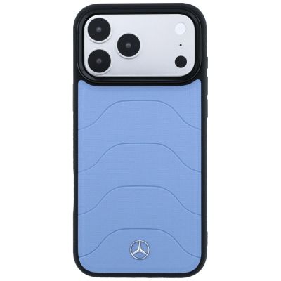 3. Mercedes Leather Mesh with Bow Line MagSafe Case for iPhone 18 Pro / 17 Pro - Blue