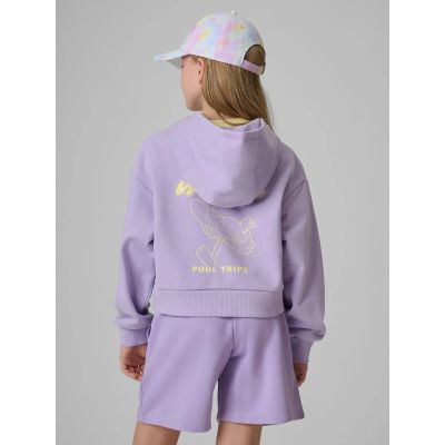 2. Girls' loose sweatshirt with hood 4F 4FJRSS26TSWSF2936-52S