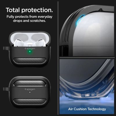13. Spigen Rugged Armor Case for Apple AirPods Pro 1 / 2 - Matte Black