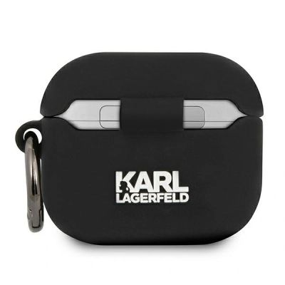 2. Karl Lagerfeld Silicone Ikonik AirPods Cover for AirPods 3 - Black