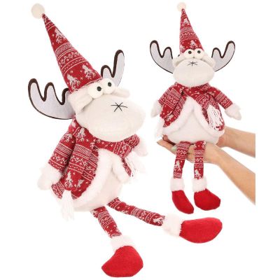8. DECORATIVE CHRISTMAS REINDEER WHITE 35+20CM