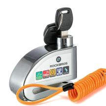 Rockbros LBAYG8308 Bike Lock with Alarm and Disc Lock - Orange