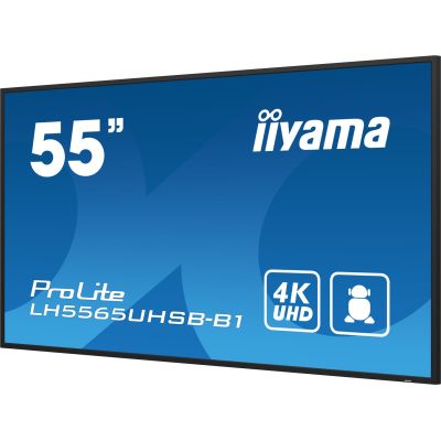 17. iiyama LH5565UHSB-B1 signage display Kiosk 138.7 cm (54.6") LED Wi-Fi 800 cd/m2 4K Ultra HD Black Built-in processor Android 11 24/7