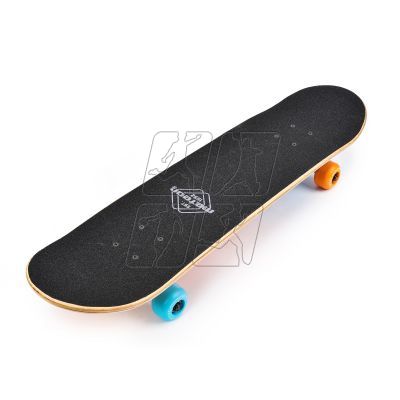 7. METEOR WOODEN SKATEBOARD orange/blue